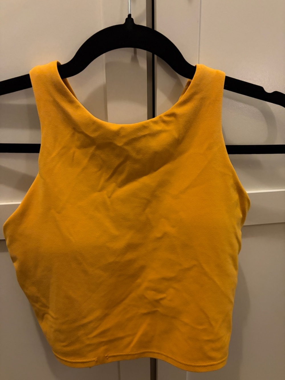 Athleta Women’s Sleeveless Crop Tank Top - sports bra Mustard Yellow size XS